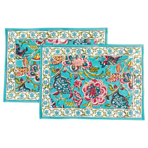 2 set de table en Coton Nila Bleu